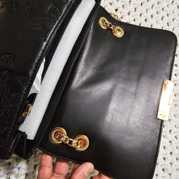 NWT MICHAEL KORS GENUINE LEATHER SLOAN GOLD CHAIN STRAP CONVERTIBLE BAG MEDIUM - Picture 12 of 16